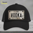 I Love Vodka Novelty License Plate Hat Mesh / Black