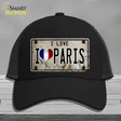 I Love Paris Novelty License Plate Hat Mesh / Black