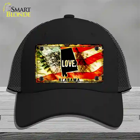 Alabama Love Novelty License Plate Hat Mesh / Black