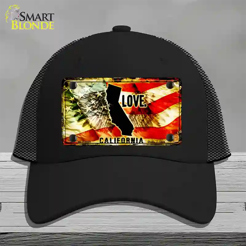 California Love Novelty License Plate Hat Mesh / Black