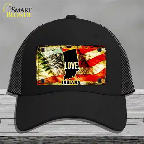 Indiana Love Novelty License Plate Hat Mesh / Black