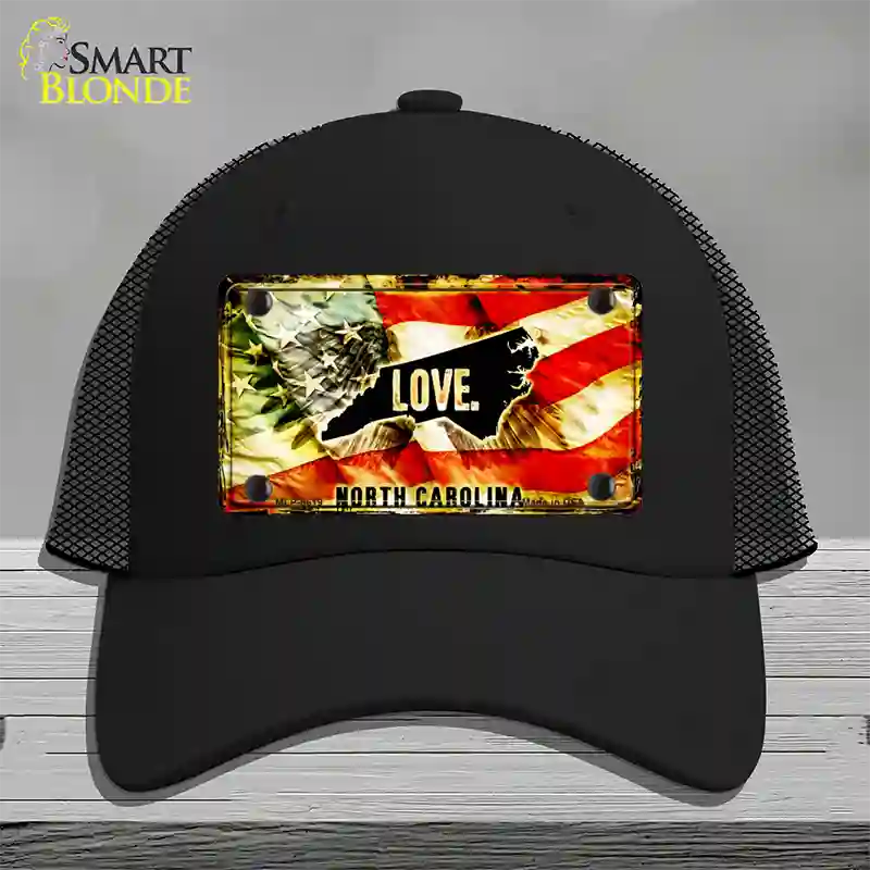 North Carolina Love Novelty License Plate Hat Mesh / Black