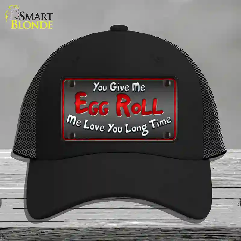 Egg Roll Novelty License Plate Hat Mesh / Black