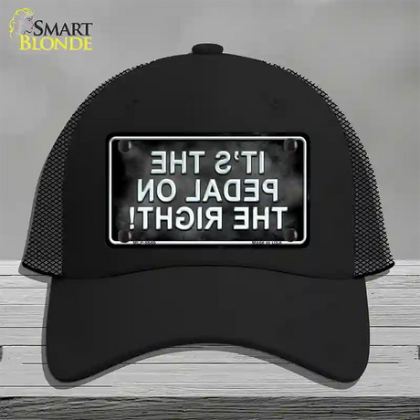 Pedal On The Right Novelty License Plate Hat Mesh / Black