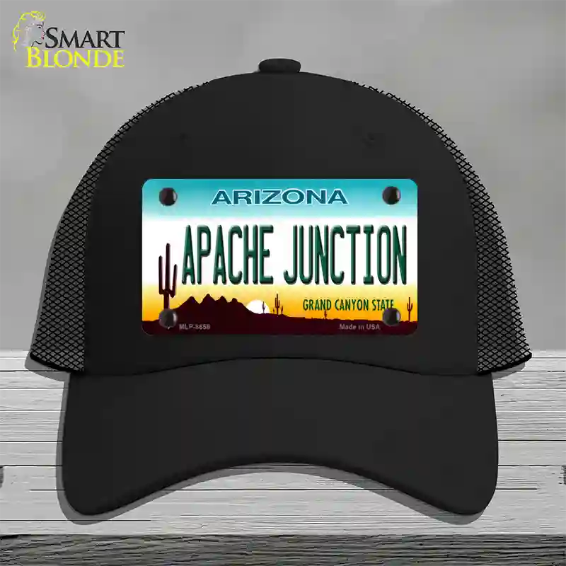 Apache Junction Arizona Novelty License Plate Hat Mesh / Black