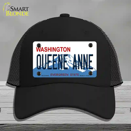 Queene Anne Washington Novelty License Plate Hat Mesh / Black