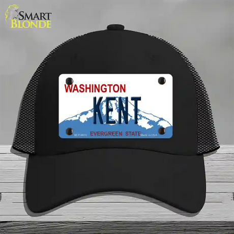 Kent Washington Novelty License Plate Hat Mesh / Black