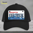 Biker Crossing Washington Novelty License Plate Hat Mesh / Black