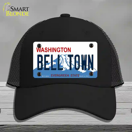 Bell Town Washington Novelty License Plate Hat Mesh / Black