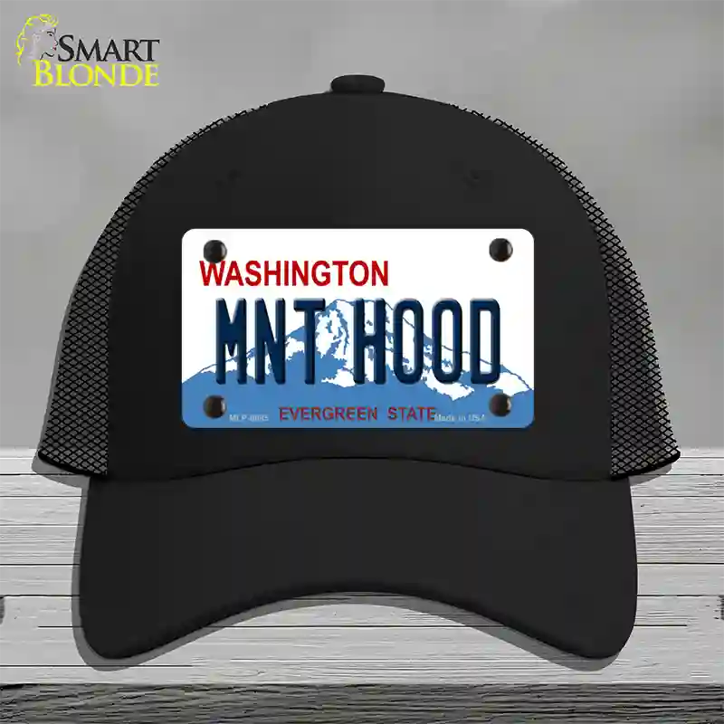 MNT Hood Washington Novelty License Plate Hat Mesh / Black