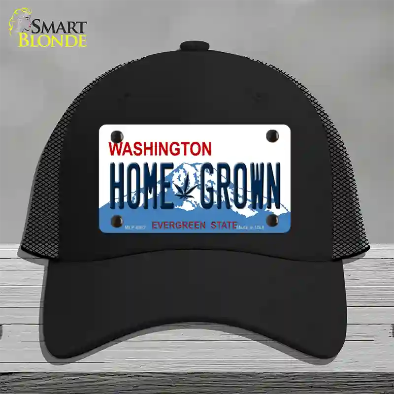 Home Grown Washington Novelty License Plate Hat Mesh / Black