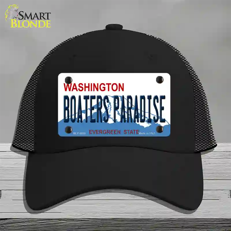 Boaters Paradise Washington Novelty License Plate Hat Mesh / Black