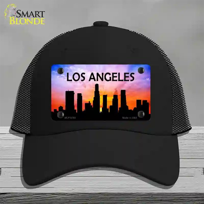 Los Angeles Silhouette Novelty License Plate Hat Mesh / Black