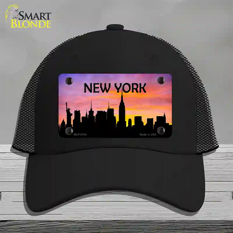 New York Silhouette Novelty License Plate Hat Mesh / Black