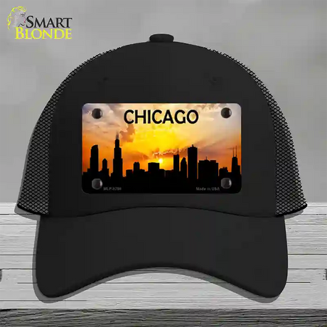 Chicago Silhouette Novelty License Plate Hat Mesh / Black