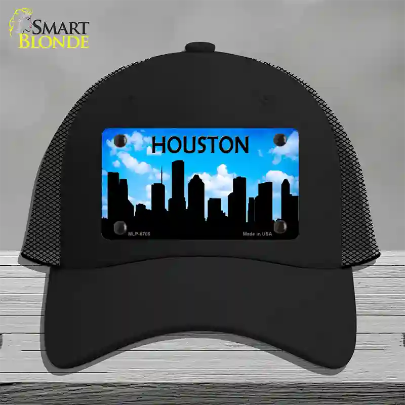 Houston Silhouette Novelty License Plate Hat Mesh / Black