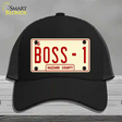 Boss 1 Novelty License Plate Hat Mesh / Black