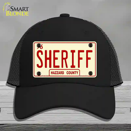 Sheriff Novelty License Plate Hat Mesh / Black