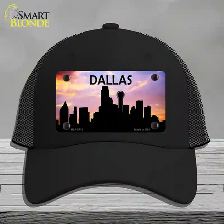 Dallas Silhouette Novelty License Plate Hat Mesh / Black