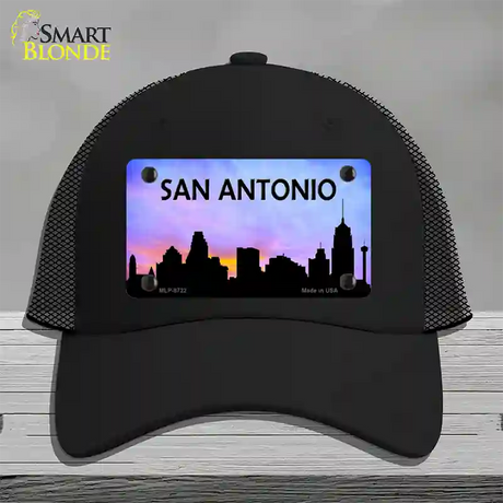 San Antonio Silhouette Novelty License Plate Hat Mesh / Black