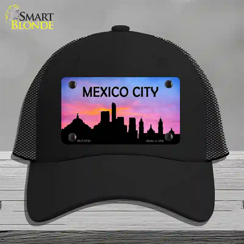 Mexico City Silhouette Novelty License Plate Hat Mesh / Black