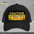 Caution Stops At Garage Sales Novelty License Plate Hat Mesh / Black