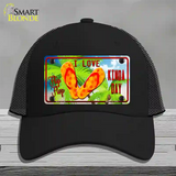 I Love Flip Flop Novelty License Plate Hat Mesh / Black