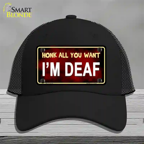 Honk All You Want Novelty License Plate Hat Mesh / Black