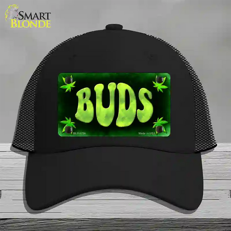 Buds Novelty License Plate Hat Mesh / Black