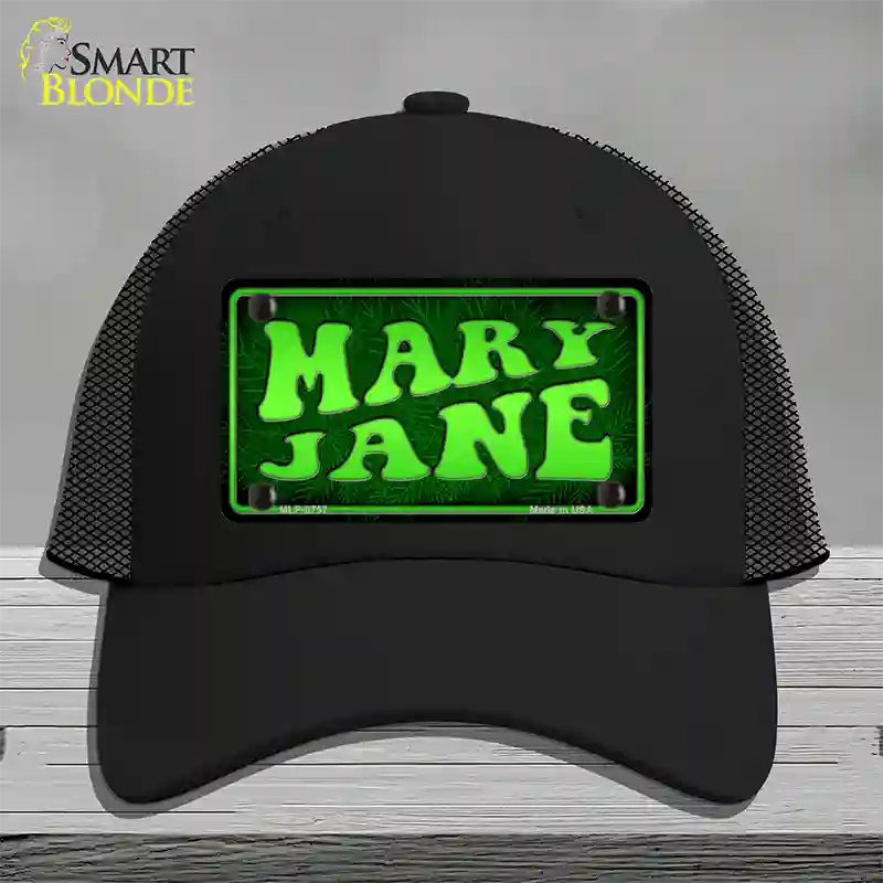 Mary Jane Novelty License Plate Hat Mesh / Black