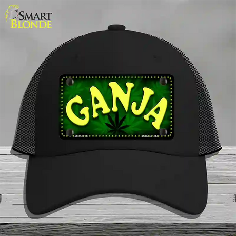 Ganja Novelty License Plate Hat Mesh / Black