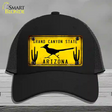 Roadrunner Yellow Arizona Grand Canyon State Novelty License Plate Hat Mesh / Black