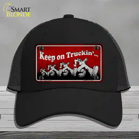 Keep On Trucking Novelty License Plate Hat Mesh / Black