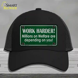 Work Harder Novelty License Plate Hat Mesh / Black