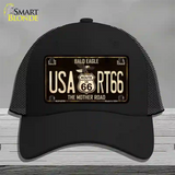 Bald Eagle Route 66 Novelty License Plate Hat Mesh / Black