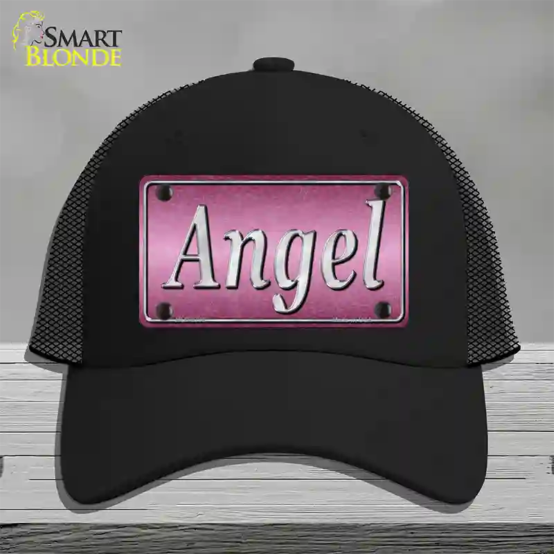 Angel Pink Novelty License Plate Hat Mesh / Black