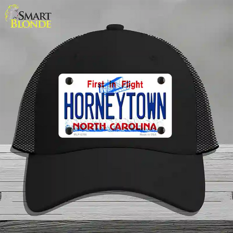 Horneytown North Carolina Novelty License Plate Hat Mesh / Black