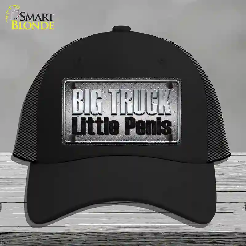 Big Truck Little Penis Novelty License Plate Hat Mesh / Black