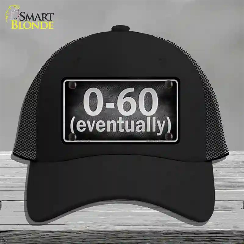 0 To 60 Novelty License Plate Hat Mesh / Black