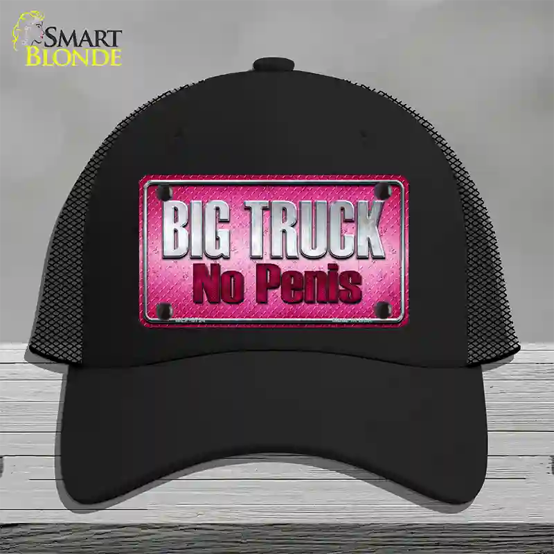 Big Truck No Penis Novelty License Plate Hat Mesh / Black