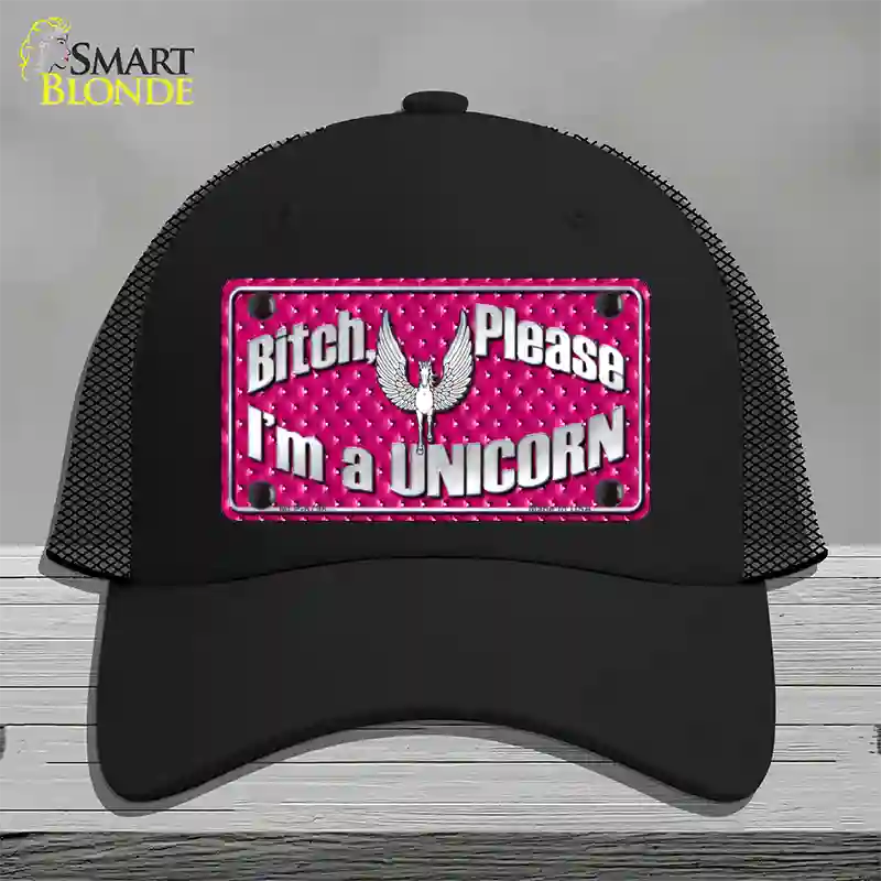 Bitch Please Novelty License Plate Hat Mesh / Black