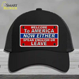 Speak English Or Leave Novelty License Plate Hat Mesh / Black