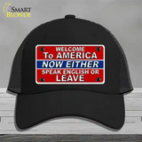 Speak English Or Leave Novelty License Plate Hat Mesh / Black