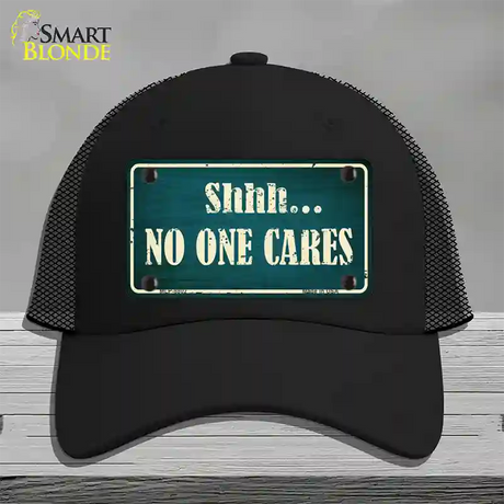 No One Cares Novelty License Plate Hat Mesh / Black