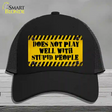 Does Not Play Well Novelty License Plate Hat Mesh / Black