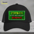 Zombies Love Me Novelty License Plate Hat Mesh / Black