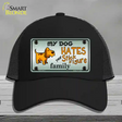 My Dog Hates Novelty License Plate Hat Mesh / Black