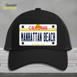 Manhattan Beach CA Novelty License Plate Hat Mesh / Black