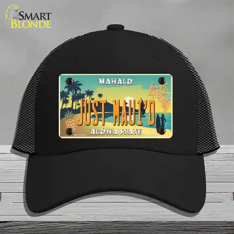 Just Mauid Vintage Novelty License Plate Hat Mesh / Black