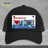 I Love La Conner Washington Novelty License Plate Hat Mesh / Black